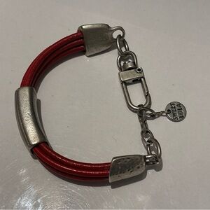 Vintage Sweet Lola  genuine Red leather Silver accents Bracelet